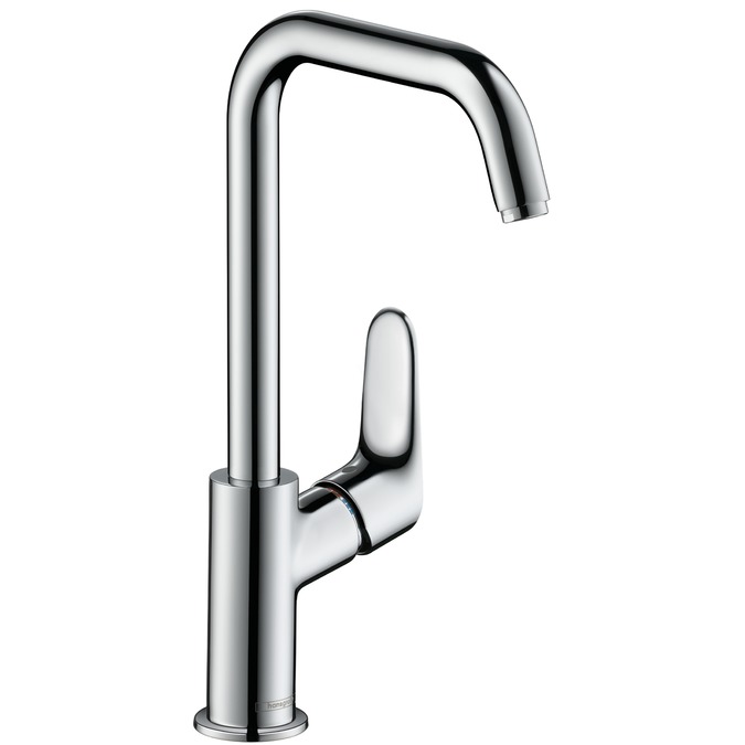 hansgrohe focus eengreeps wastafelmengkraan 240 31609000 met hoge draaibare uitloop 120 met waste afbeelding 1
