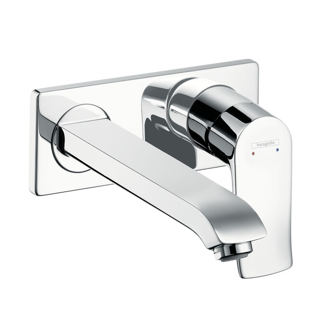hg metris wastafelmengkraan inbouw lange uitloop 31086000 chroom afbeelding 2