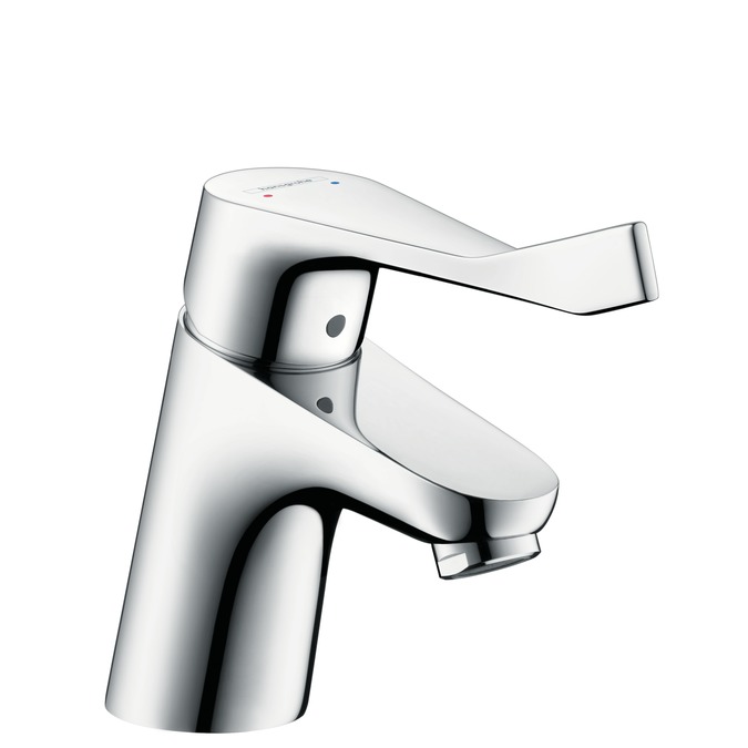 hansgrohe focus care wastafelmengkr.zonder waste chroom verlenge metalen greep 121mm afbeelding 2