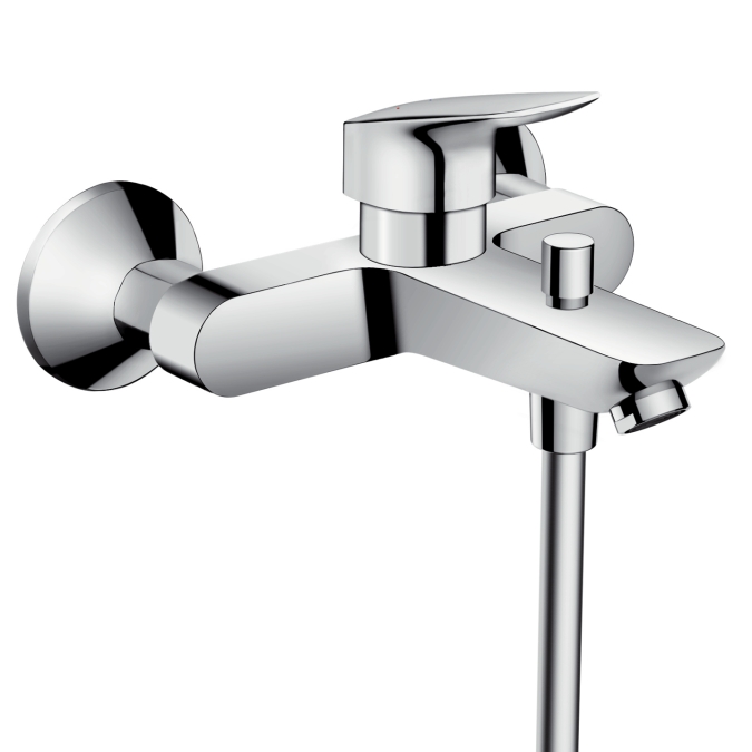 hansgrohe logis 1gr opbouw badmengkraan chroom afbeelding 2