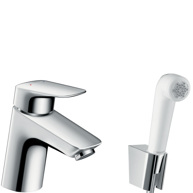 hansgrohe bidet set met logis mengkr.zonder waste 71290000 chroom bidet set afbeelding 2