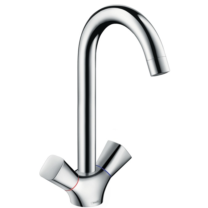 hansgrohe logis tweegreeps keukenmengkraan chroom afbeelding 2