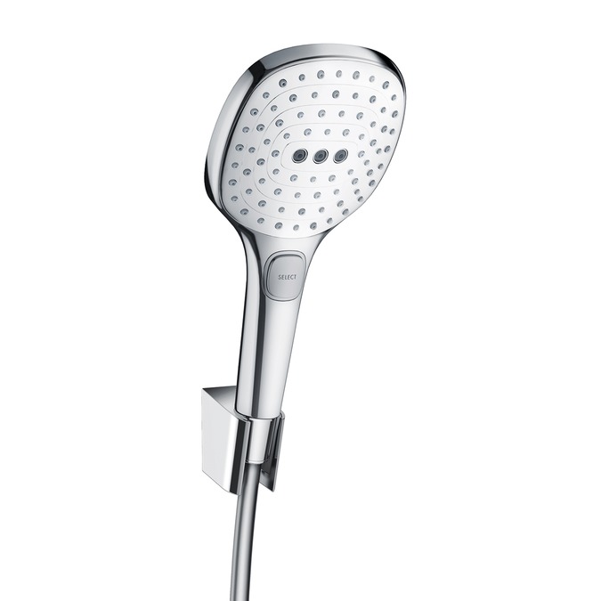 hansgrohe raindance select e 120 porters badset doucheslang 160 cm wit/chroom afbeelding 1