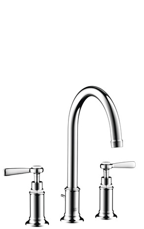 hansgrohe axor montreux 3-gats wastafelmengkraan 180 met wastegarnituur chroom afbeelding 3