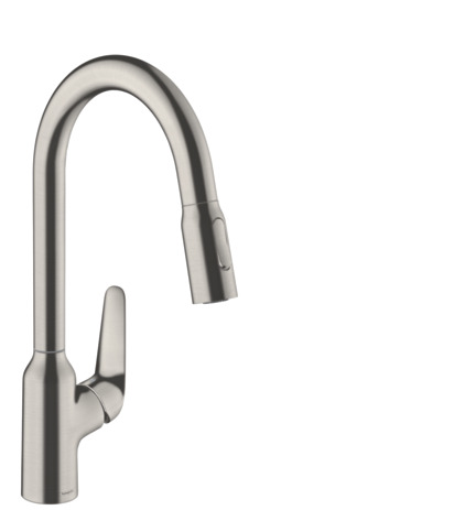 hg m42 m429-h220 eengreeps keukenmengkraan met uittrekbare vuistdouche rvs look afbeelding 3