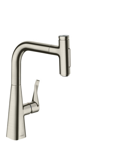 hg m71 m7117-h240 single lever kitchen mixer with pull-out spray rvs afbeelding 2