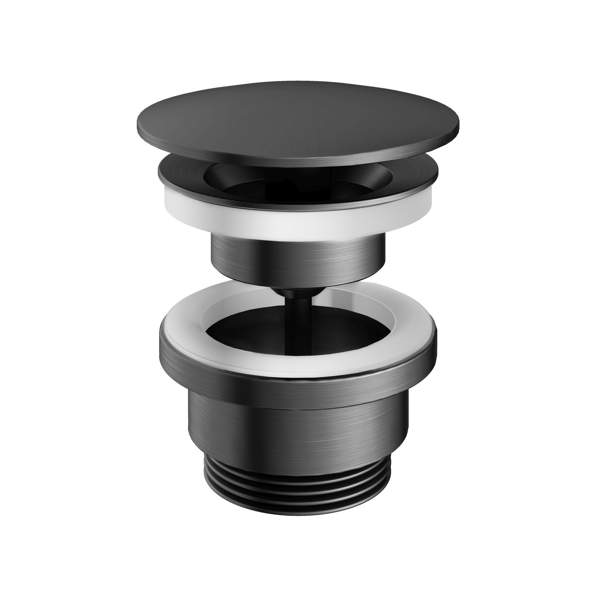 Hotbath allways open plug met schroef rond bgp - geborsteld gunmetal pvd afbeelding 3