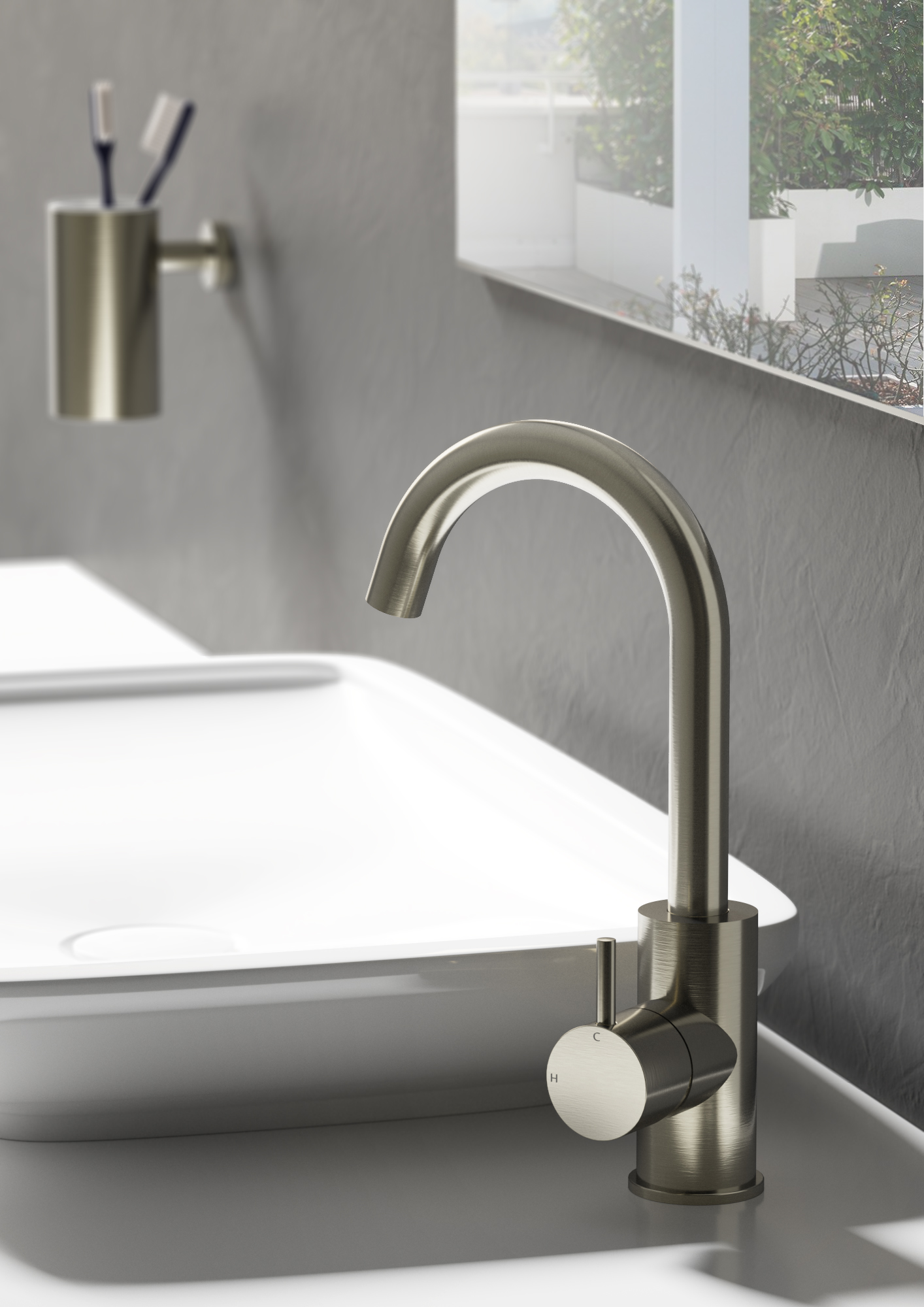 Hotbath cobber cb004 wastmengkr.draaibare uitloop chroom z.waste
