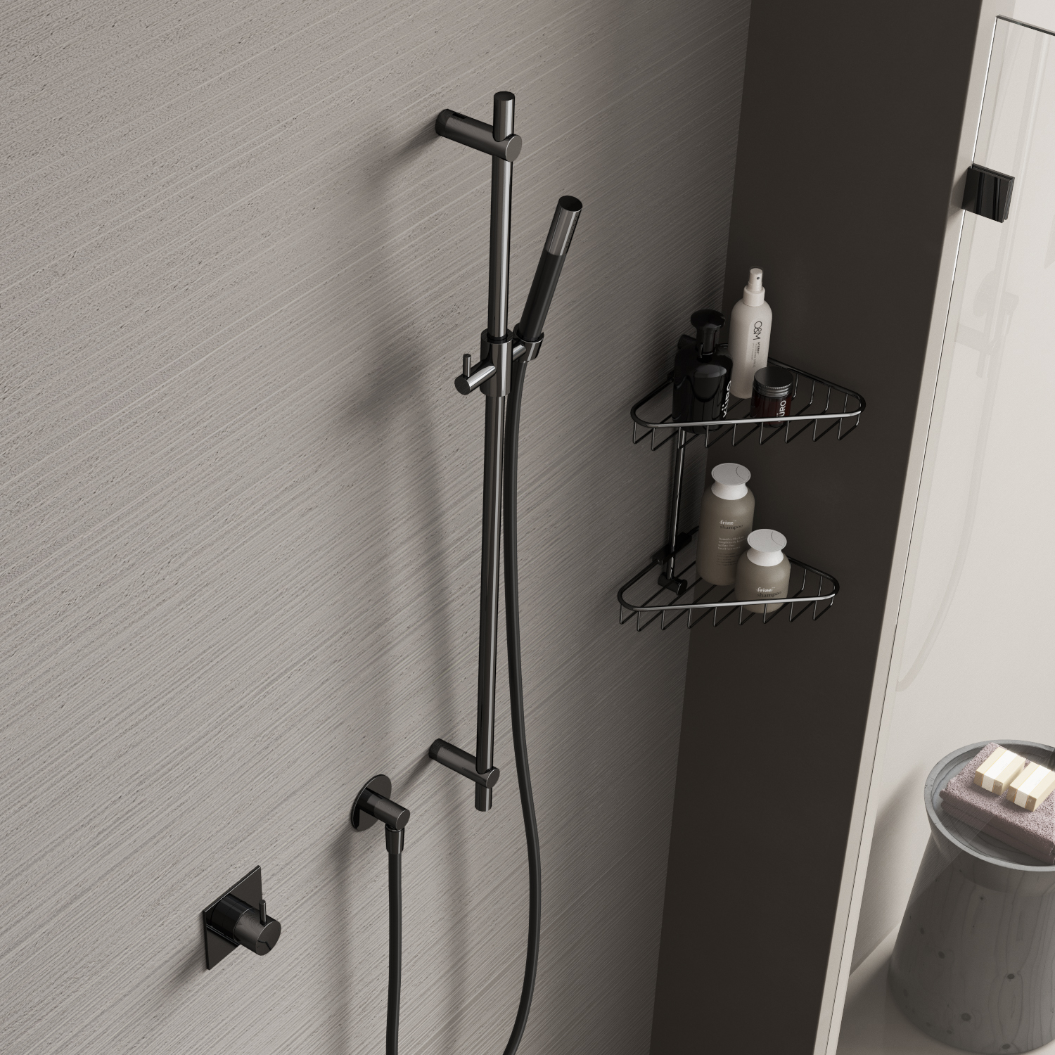 Hotbath cobber glijstangset compl brushed brass afbeelding 4