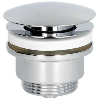 saniselect click + always open plug 1 1/4 chroom afbeelding 2