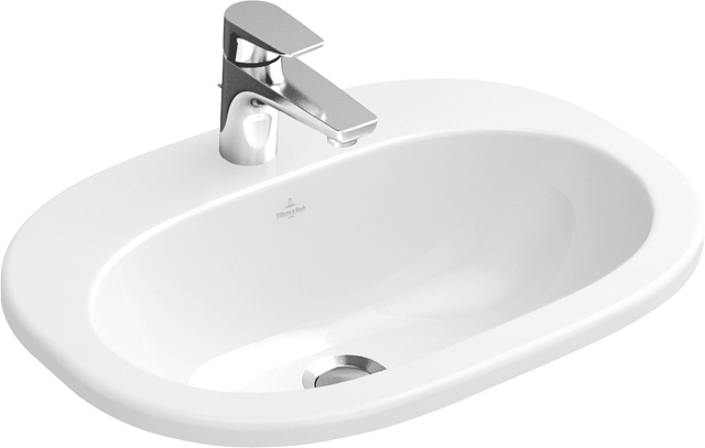 v&b o.novo inbouwwastafel wit alpin ceramicplus 560 x 405 mm afbeelding 2