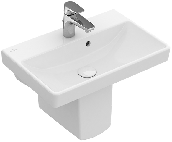 v&b avento wastafel compact wit alpin ceramicplus 550 x 370 mm afbeelding 2