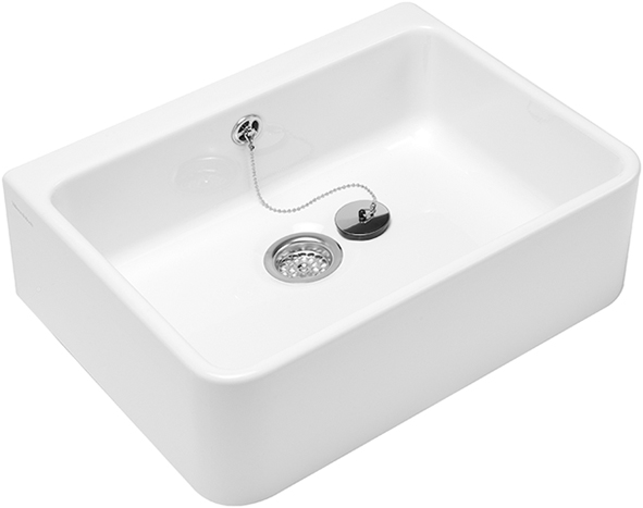 v&b o.novo keukenspoelbak wit alpin ceramicplus 595 x 200 x 500 mm afbeelding 2