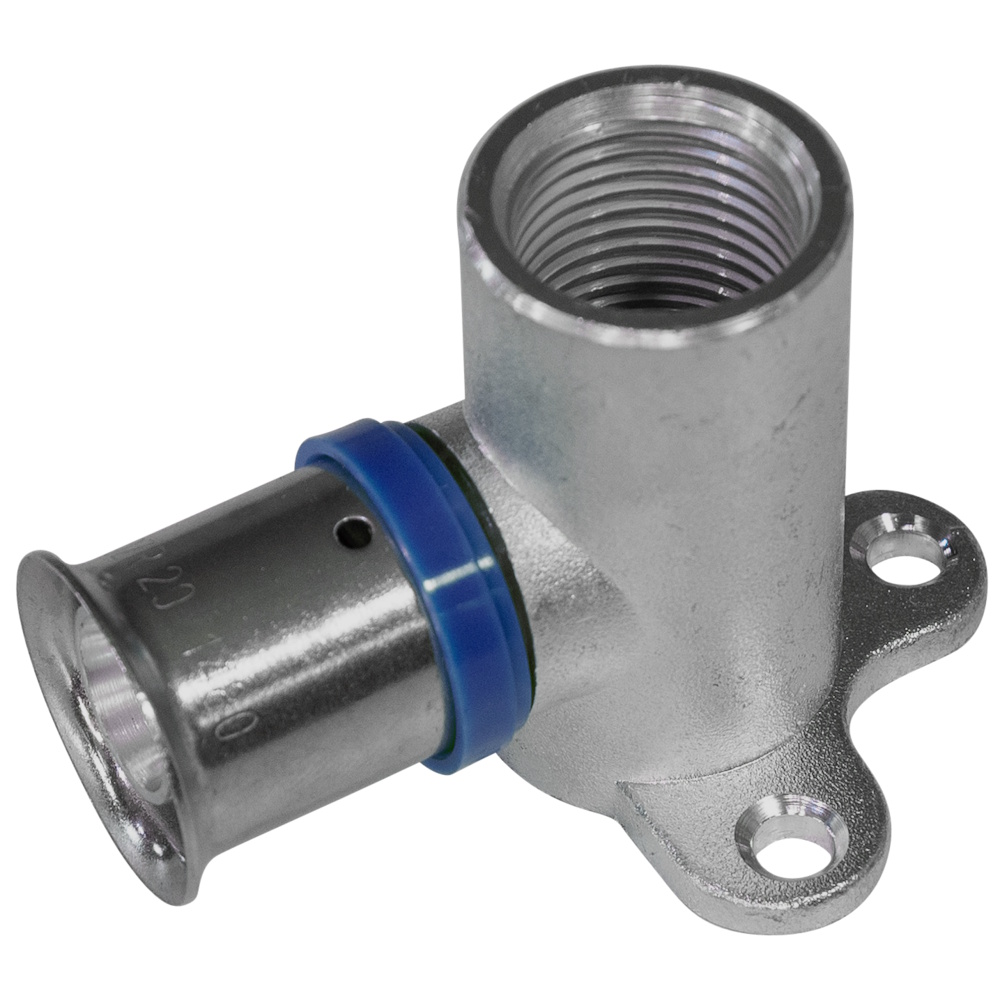 Kekelit KELOX KMU480 Pers muurplaat 90° 16 mm x 1/2" BI - messing met steunhulzen