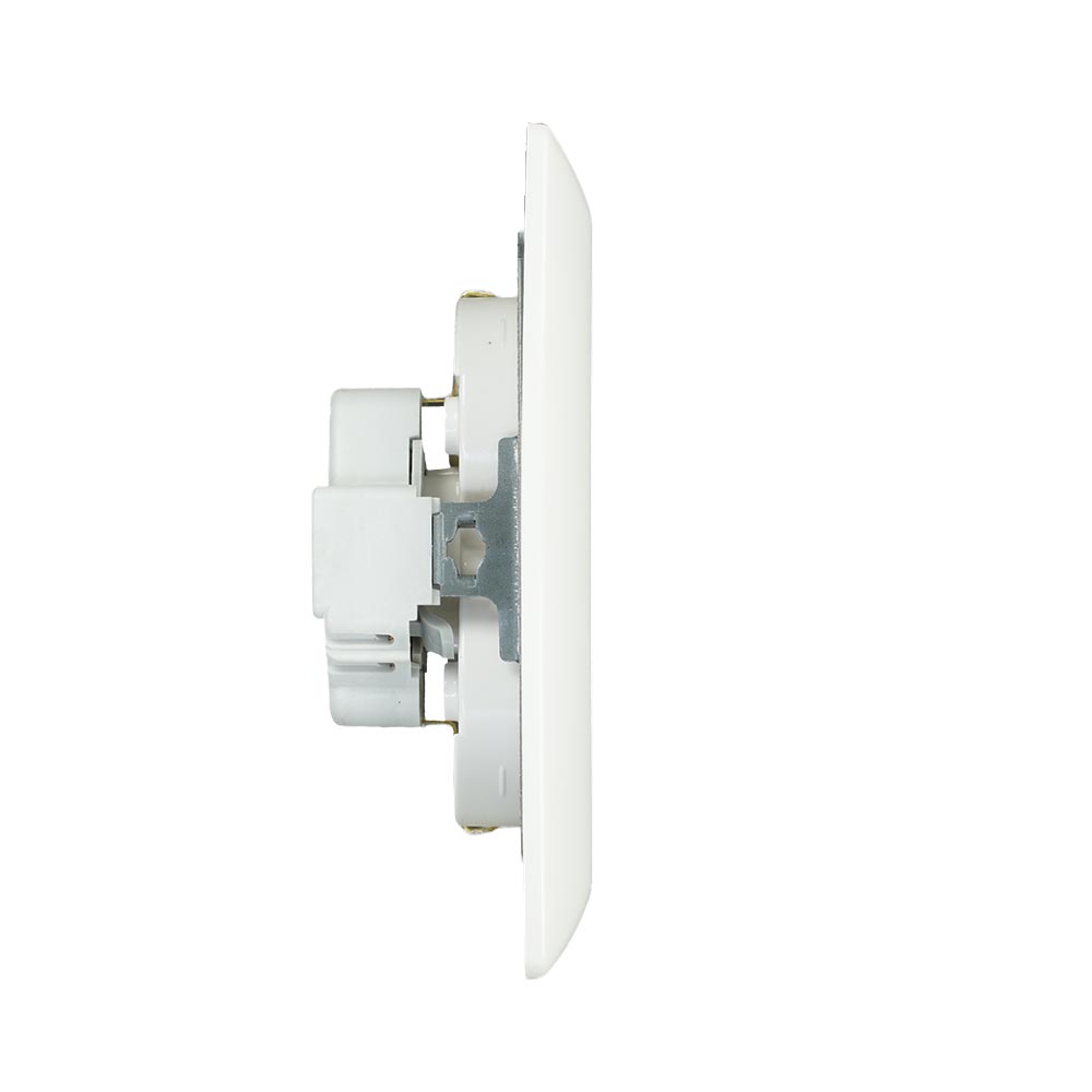 Jung AS500 wandcontactdoos 2-voudig zonder randaarde wit AS5010UWW