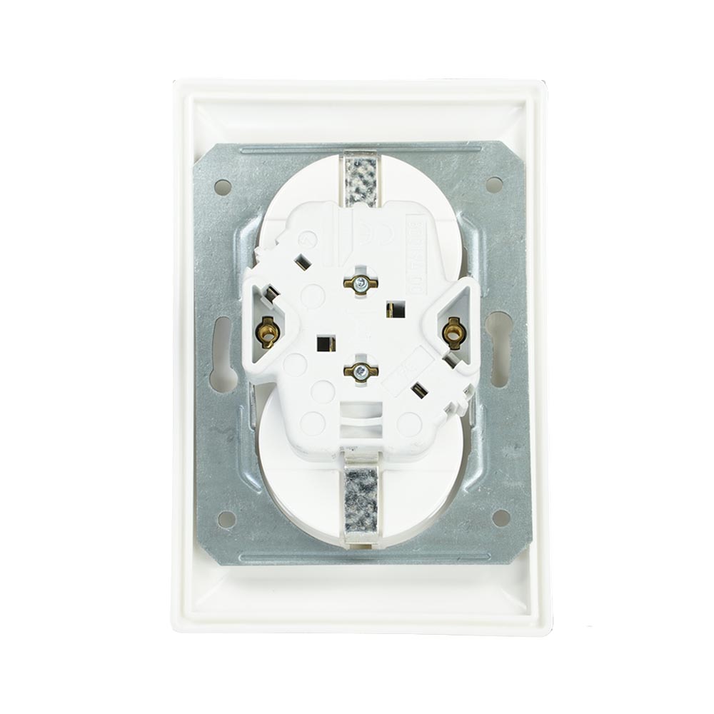 Jung AS500 wandcontactdoos 2-voudig zonder randaarde wit AS5010UWW