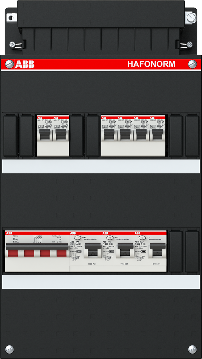 ABB Hafonorm Groepenkast 3-fase HS 3xALS 2p met 6 groepen 220x330mm HAD323232-222+H44