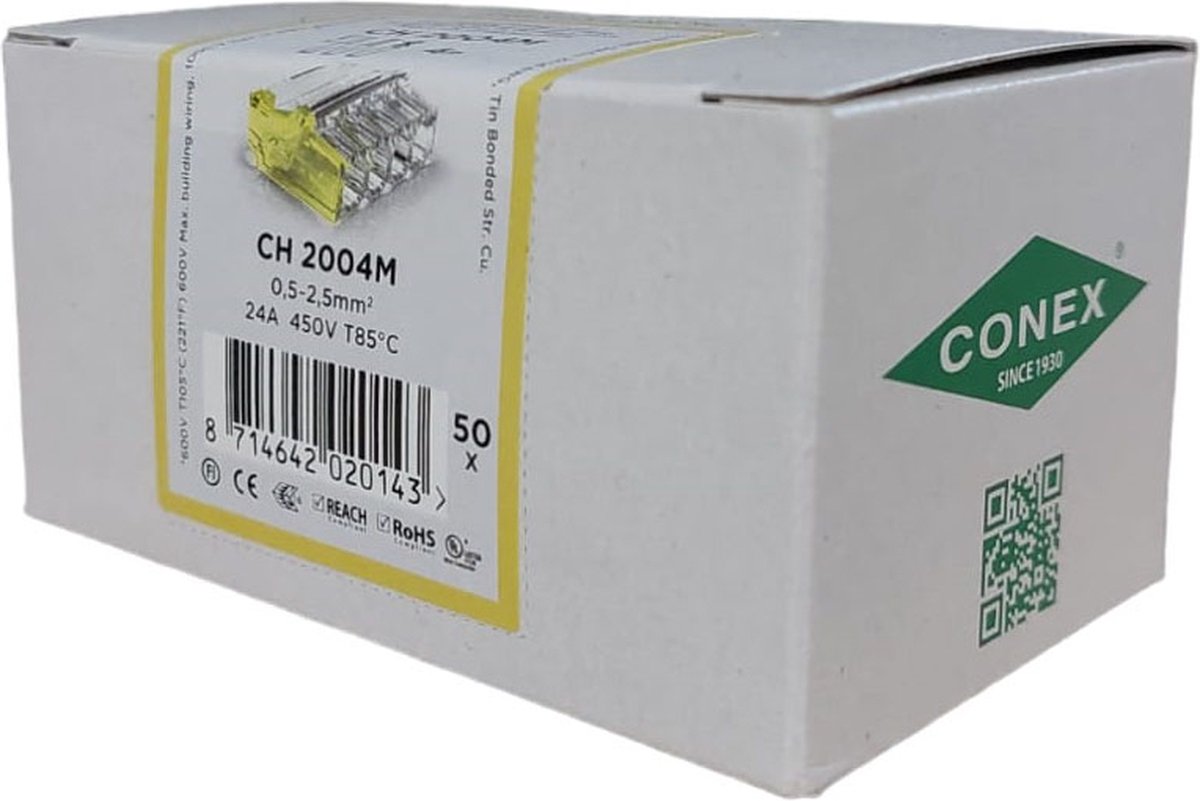 Conex Lasklem 4v 2,5mm² geel