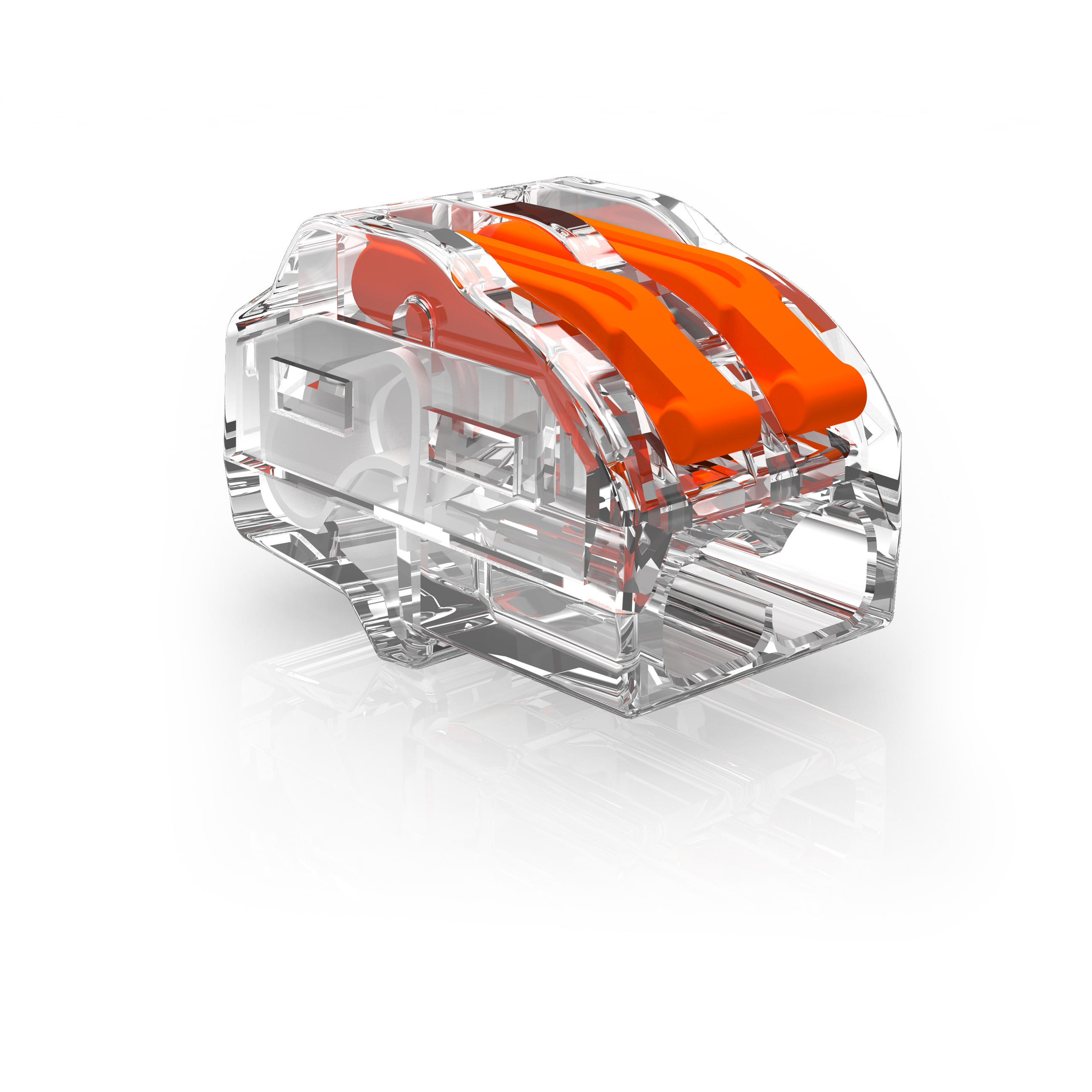 Conex universele hevellasklem 2 polig oranje tot 4 mm² 32A  450V CH2212 soepel en massief