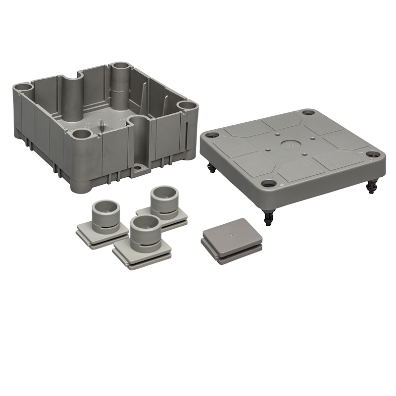 ABB HAF Kabeldoos met deksel incl. 3x inzet 16mm opbouw grijs 3640 S