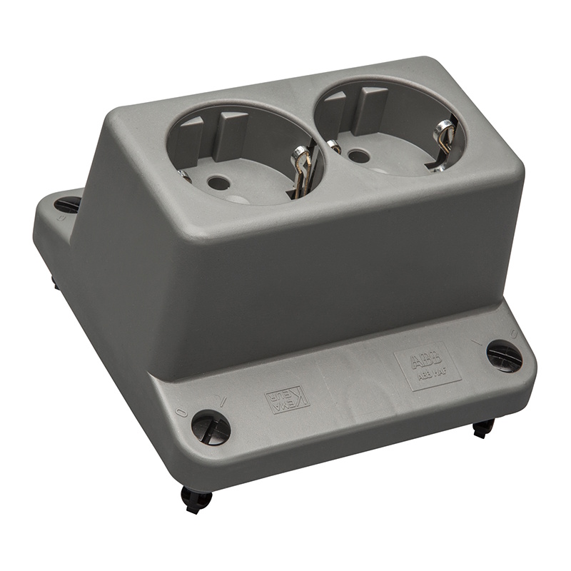 3640W2 S Deksel met 2-voudige wandcontactdoos, kleur grijs