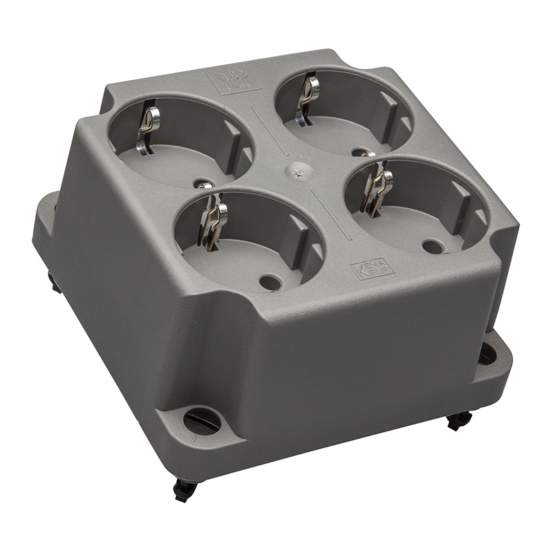 3640W4 S Deksel met 4-voudige wandcontactdoos, kleur grijs