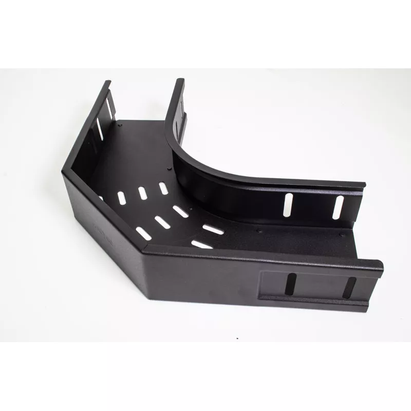 Bochtstuk 90gr 100mm mat zwart structuur voor metalen kabelgoot 100mm zwart