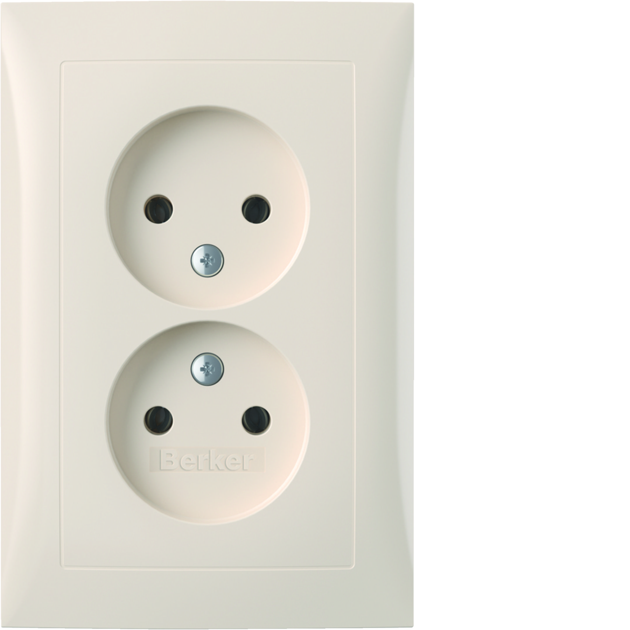 Berker stopcontact 2-voudig zonder aarde creme glanzend S1 (47958982)