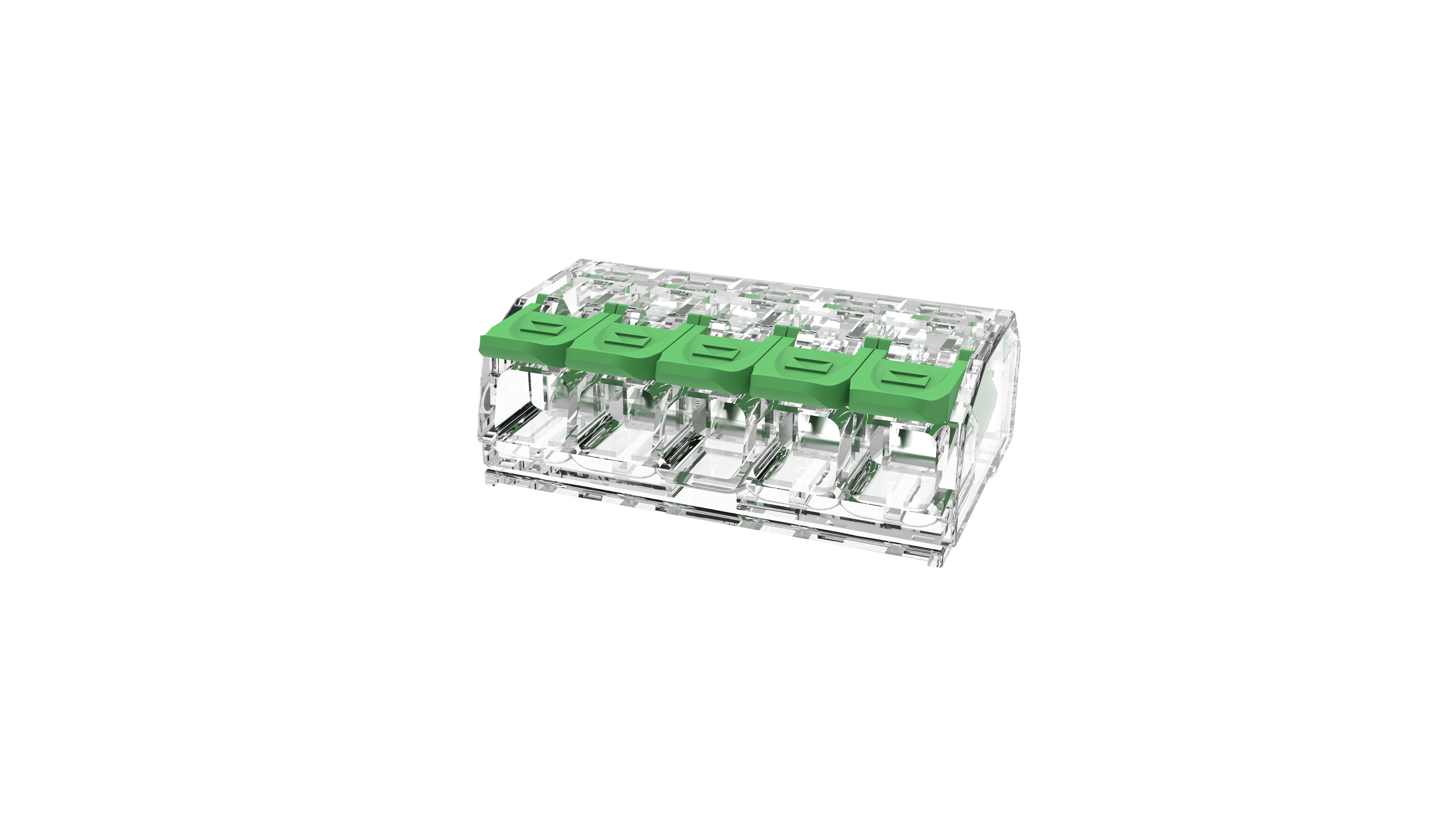 Conex Verbindingsklem (hevel) 5-voudig 0,2-4mm² transparant (ds 25st.) CH1405