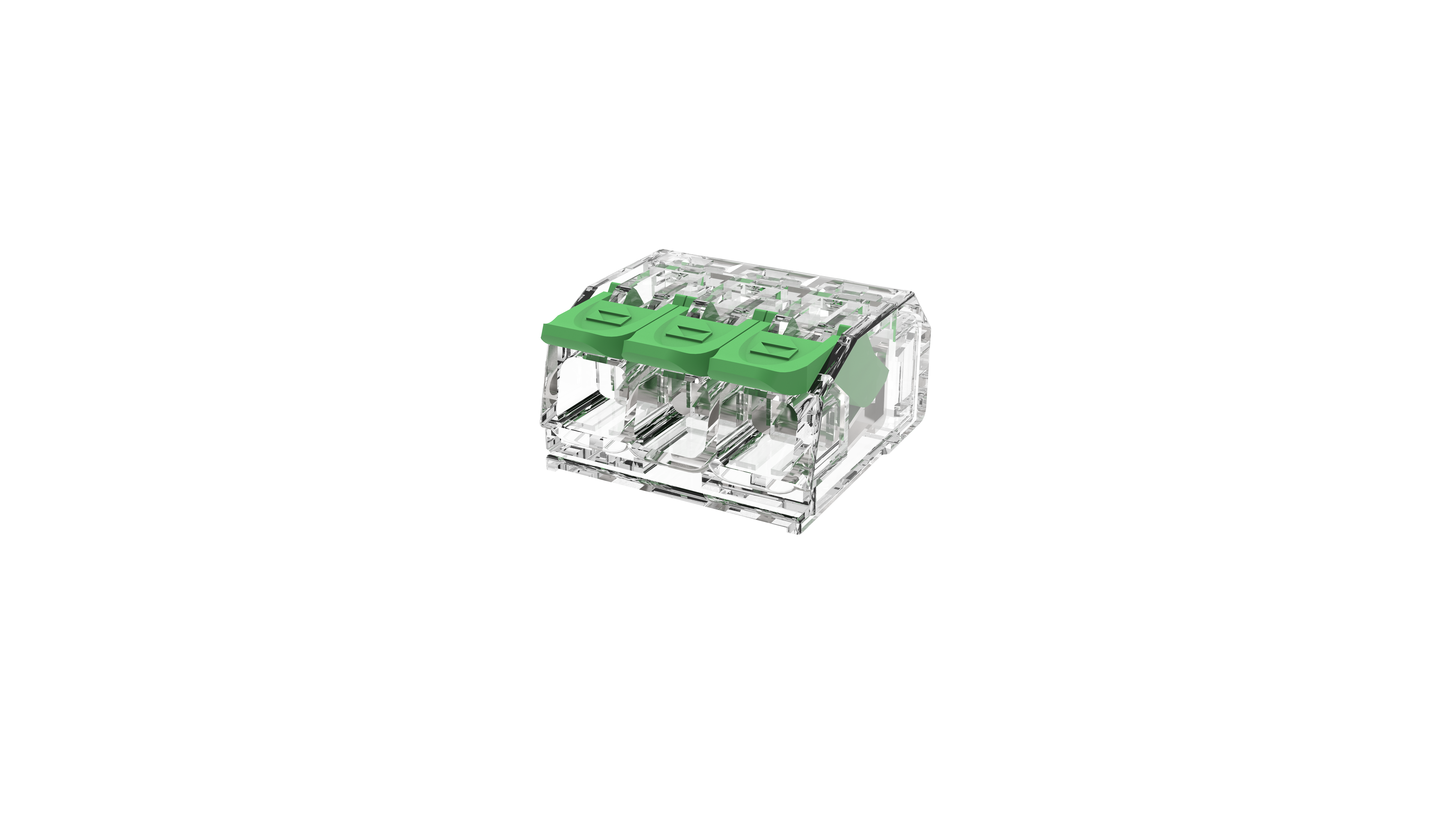 Conex Verbindingsklem (hevel) 3-voudig 0,2-4mm² transparant (ds 40st.) CH1403