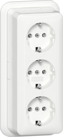 Gira wandcontactdoos opbouw 3-voudig wit (478911)