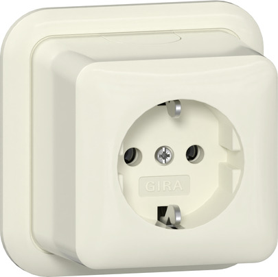 Gira opbouw wandcontactdoos crème wit 444010 afbeelding 2