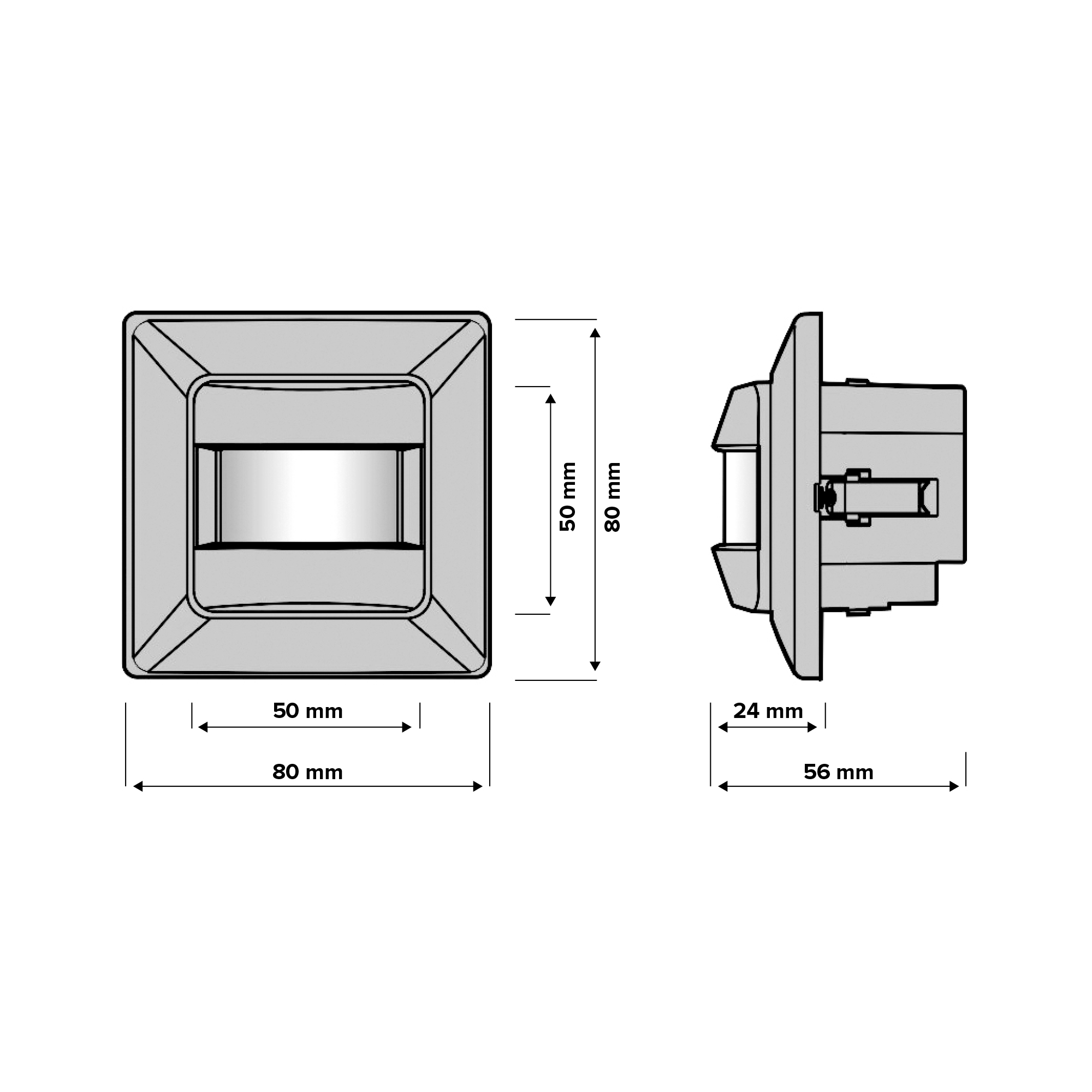 Lumiko Bewegingssensor 230V 300W 1,2m instelbaar wandinbouw mat zwart 2-draads 870545