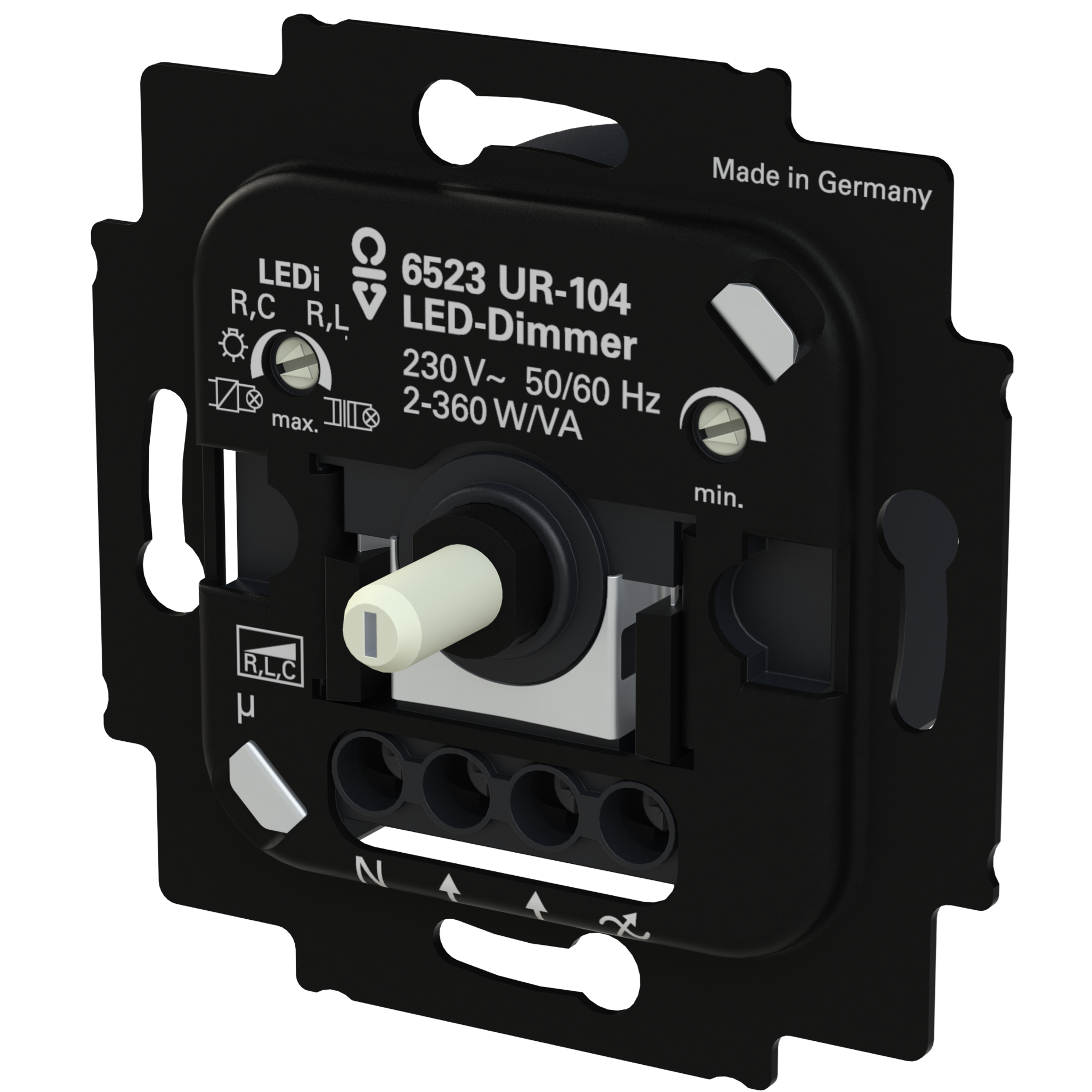 ABB Busch-Jaeger Dimmer draai/druk universeel (L) 2-100W/VA (R/C) 360W/VA inbouw 6523 UR-104 afbeelding 2