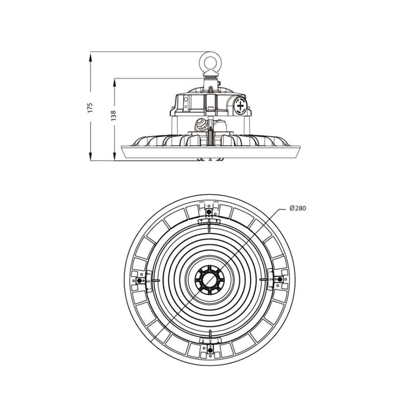 UFO high bay 100/120/150W 150 Lm/W 3-CCT 75/95/105° afbeelding 5