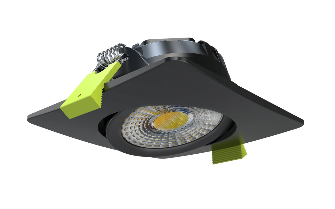 Inbouwspot BathLED GEN3 6W D2W 1800-2700K 350lm IP54 (lxbxh) 85x85x25mm dimbaar zwart vierkant afbeelding 2