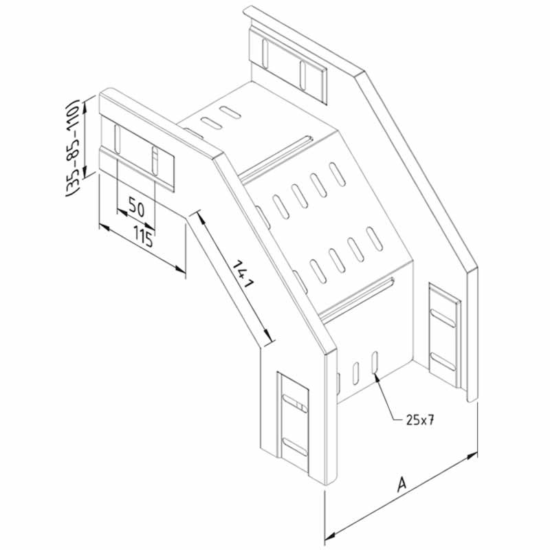 Valbocht kabelgoot 100mm Zwart structuur afbeelding 2