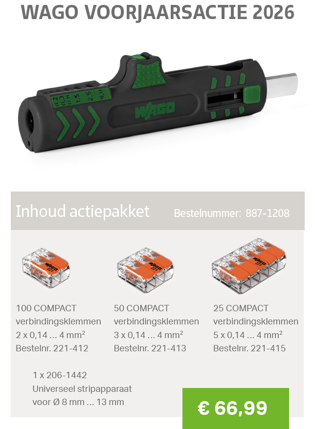 Wago Voorjaarsactie 2026 verbindingsklemmen met Universele kabelstripper 887-1208 afbeelding 2