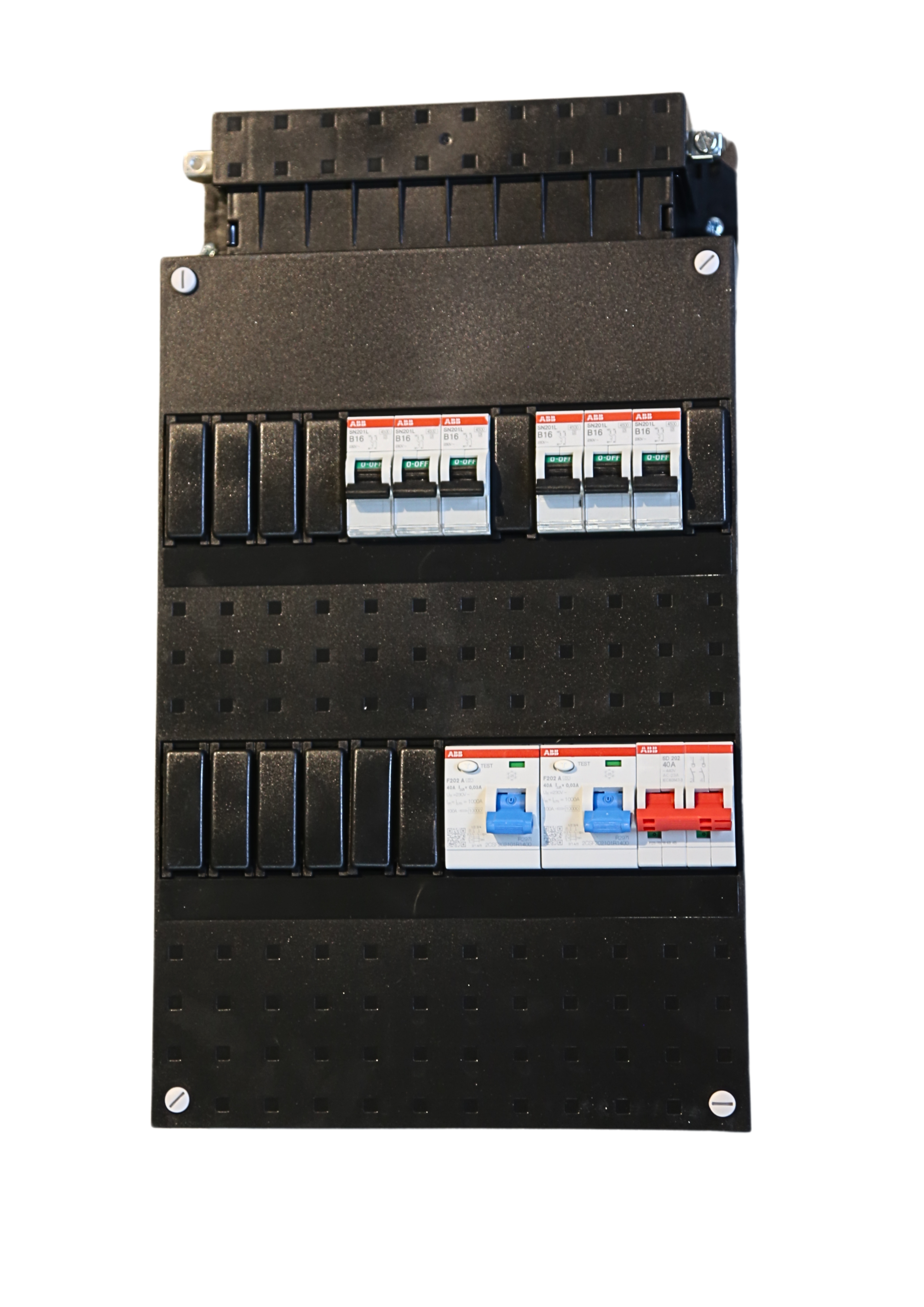 6-Groepenverdeler 2-rijig 1-fase HS 2xALS2p 30mA 3+3 autom.