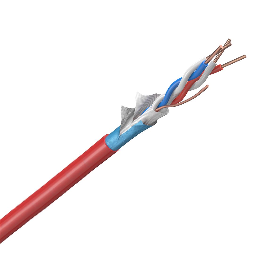Dynamic Signaal brandmeldkabel FB E30 halogeenvrij H(st)H 2x2x0,8mm rood (ring 100m) afbeelding 2