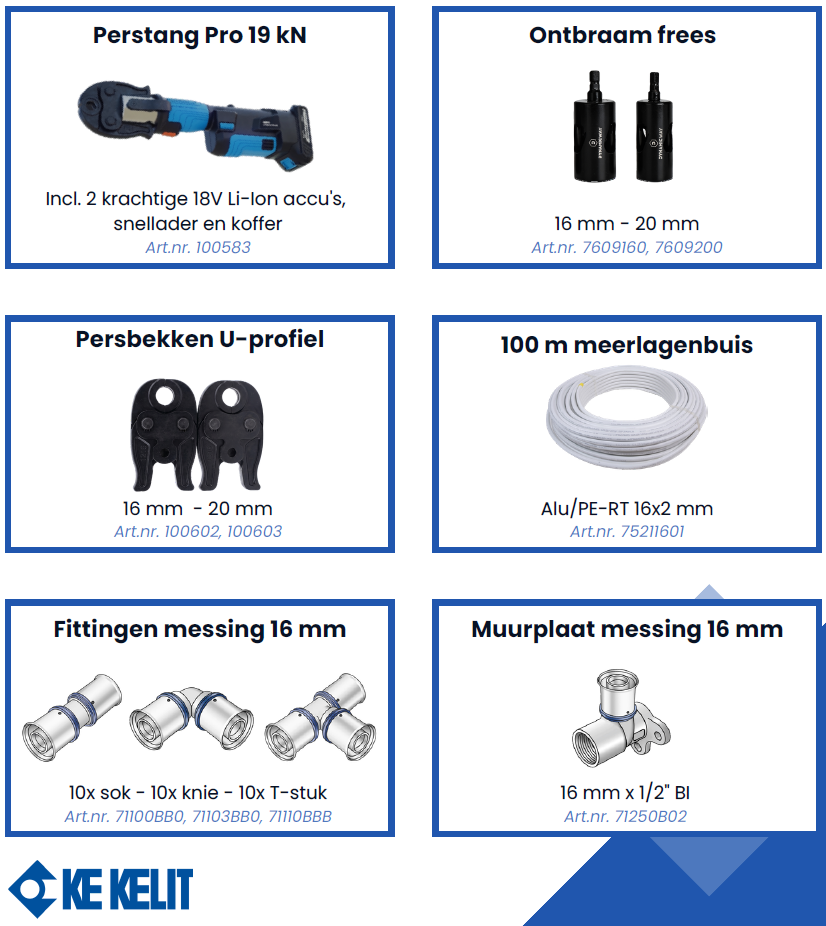 Kekelit Starterspakket pers met perstang Pro 19 kN afbeelding 1